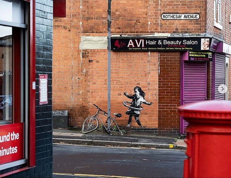 Nottingham’s Hula-Hooping Girl — New Artwork by Banksy